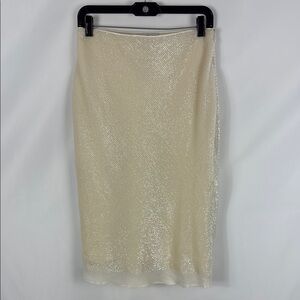 NWT Banana Republic White Beaded Slip Skirt